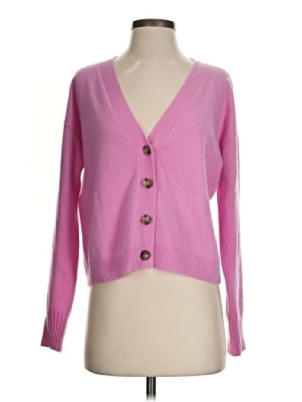 Intermix 100% Cashmere Pink Cropped Cardigan Size M